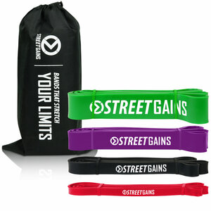 Muscle Up Pack - Resistance Fitness Bands - Inclusief Draagtas | StreetGains® Muscle Up Pack - Resistance Fitness Bands - Inclusief Draagtas | StreetGains®